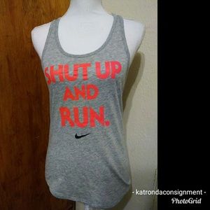 "shut up and run" tank top